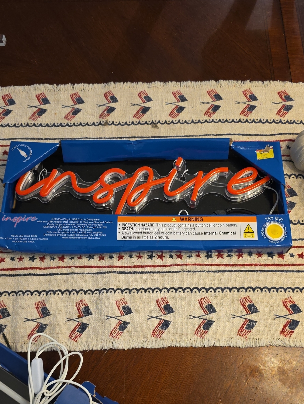 Inspire Orange Script LED Wall Sign